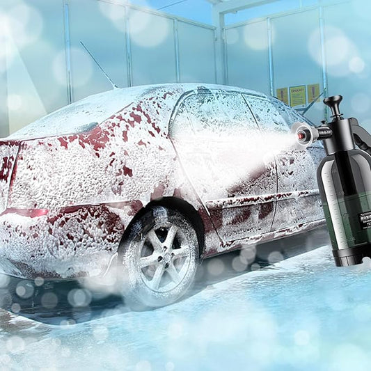 Hand Pump Foam Car Wash Sprayer Bottle – High Pressure Air Pump, Portable Foaming Cleaner for Cars, Bikes, Home & Garden (Black).