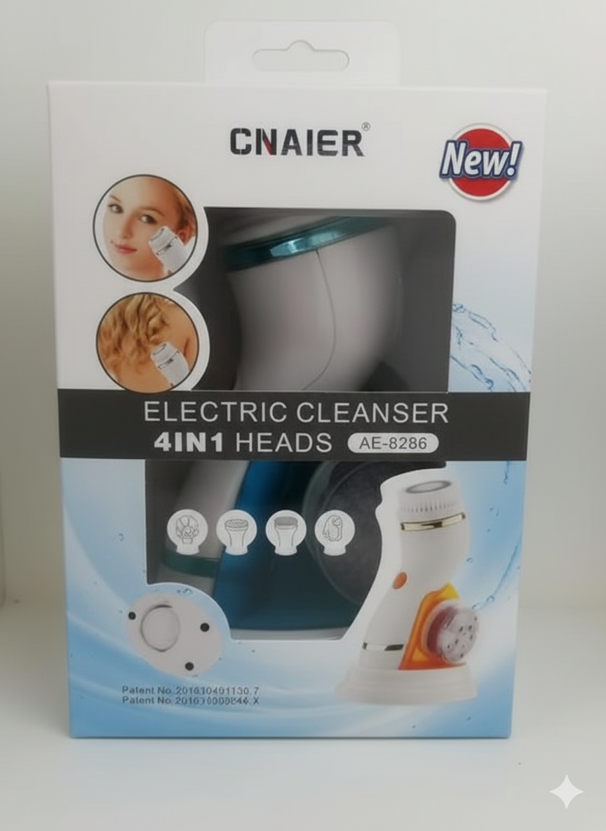 Cnaier GlowSpin™ 4-in-1 Electric Facial Cleansing Brush & Massager | Deep Clean, Exfoliate & Glow Instantly