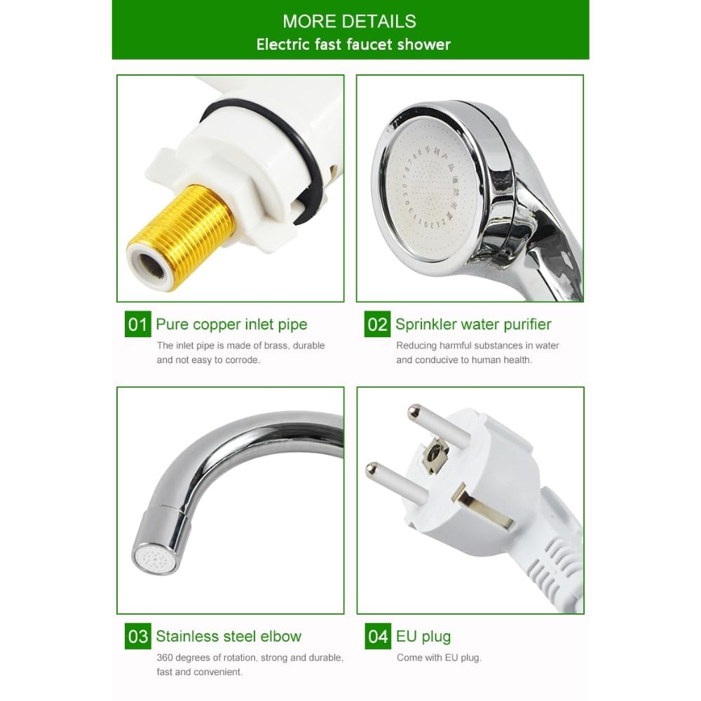 Instant Electric Hot Water Faucet 3000W Tap – Fast Heating Water Heater for Kitchen & Bathroom | Energy-Efficient Instant Geyser with LED Display.