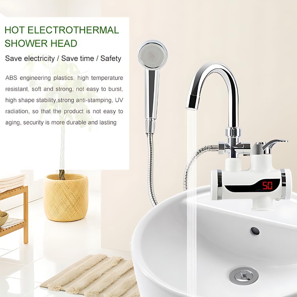 Instant Electric Hot Water Faucet 3000W Tap – Fast Heating Water Heater for Kitchen & Bathroom | Energy-Efficient Instant Geyser with LED Display.