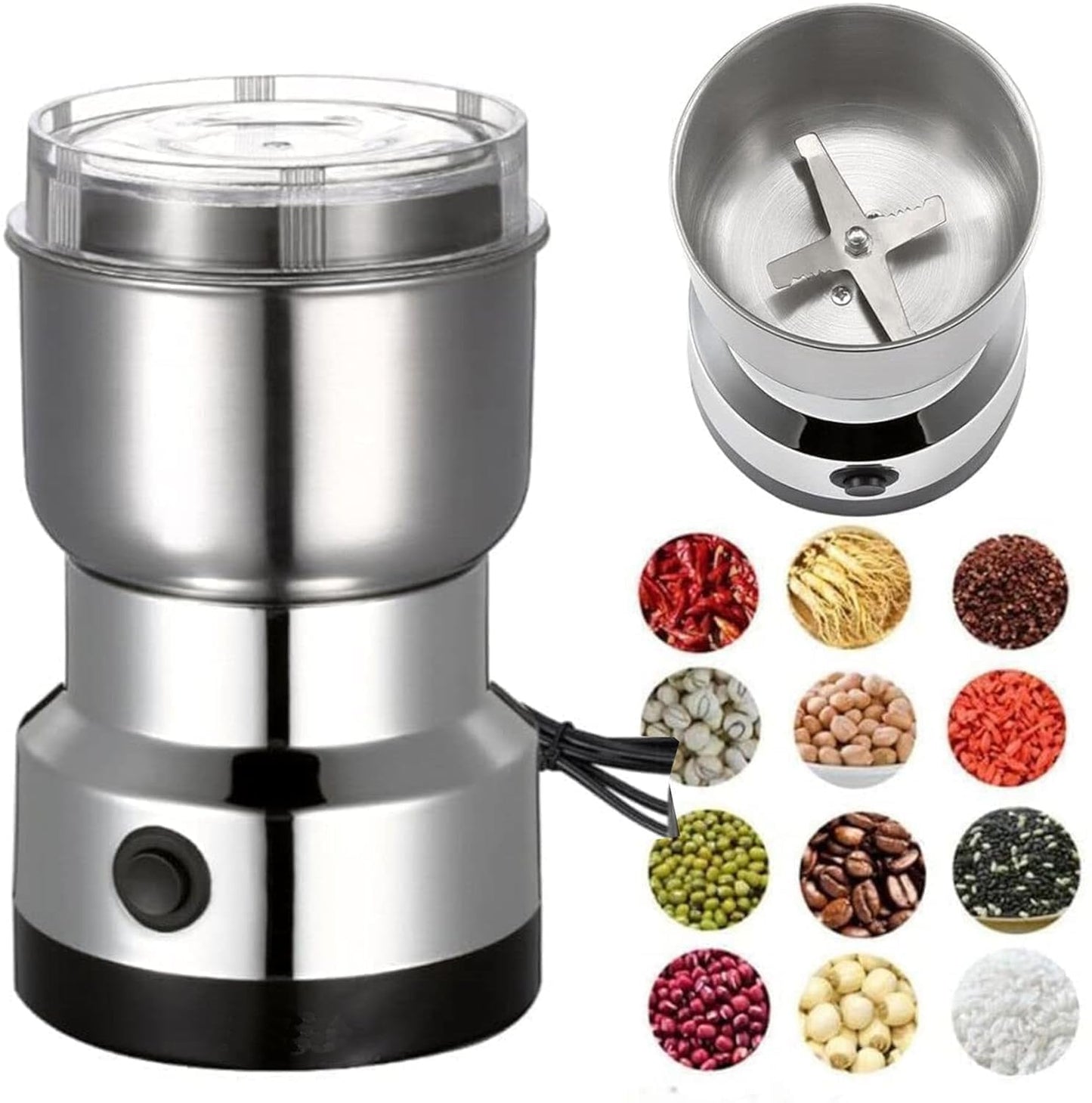 Nima 300W Electric Coffee Grinder – Stainless Steel Multi-Purpose Grinder for Coffee Beans, Spices, Nuts & Herbs, Automatic Compact Mill