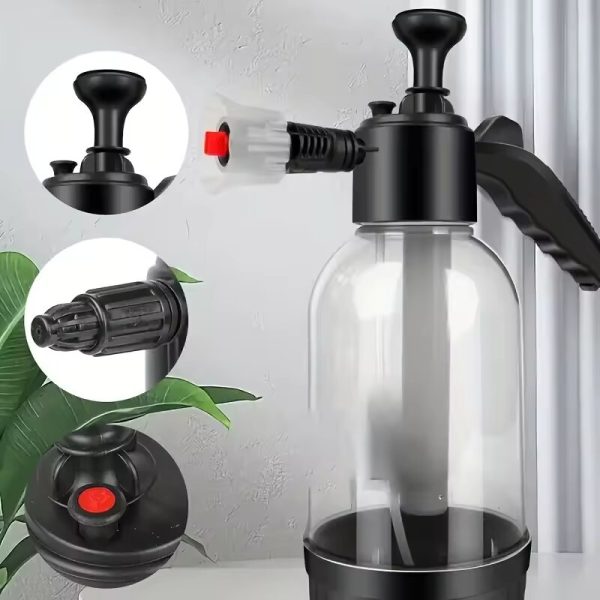 Hand Pump Foam Car Wash Sprayer Bottle – High Pressure Air Pump, Portable Foaming Cleaner for Cars, Bikes, Home & Garden (Black).