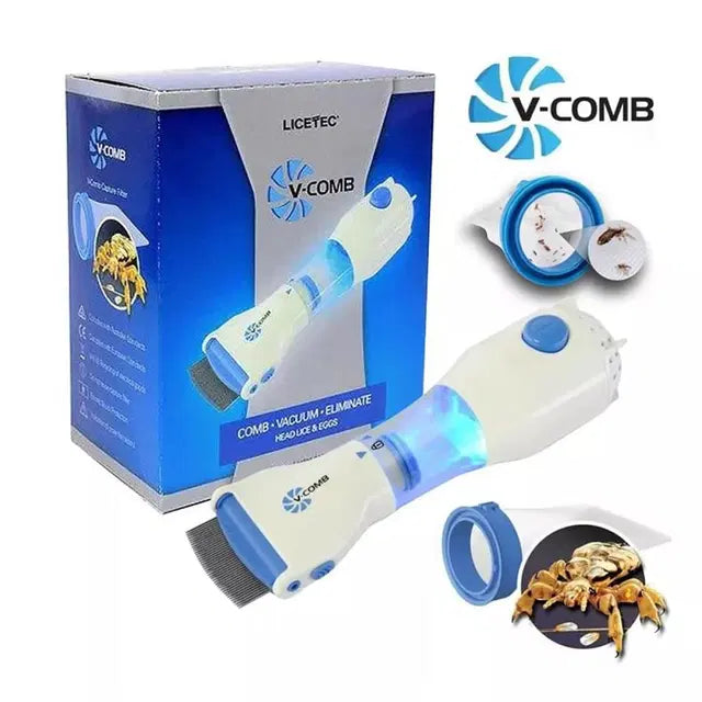 V-Comb Electric Head Lice Remover – Chemical-Free, Safe & Reusable Lice Treatment Tool