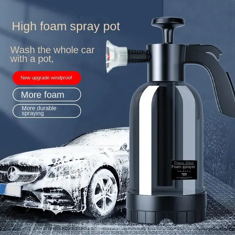 Hand Pump Foam Car Wash Sprayer Bottle – High Pressure Air Pump, Portable Foaming Cleaner for Cars, Bikes, Home & Garden (Black).