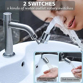 1080° Rotatable Faucet Aerator – Anti Splash Tap Extender for Kitchen & Bathroom | Water Saving Nozzle Filter Attachment.