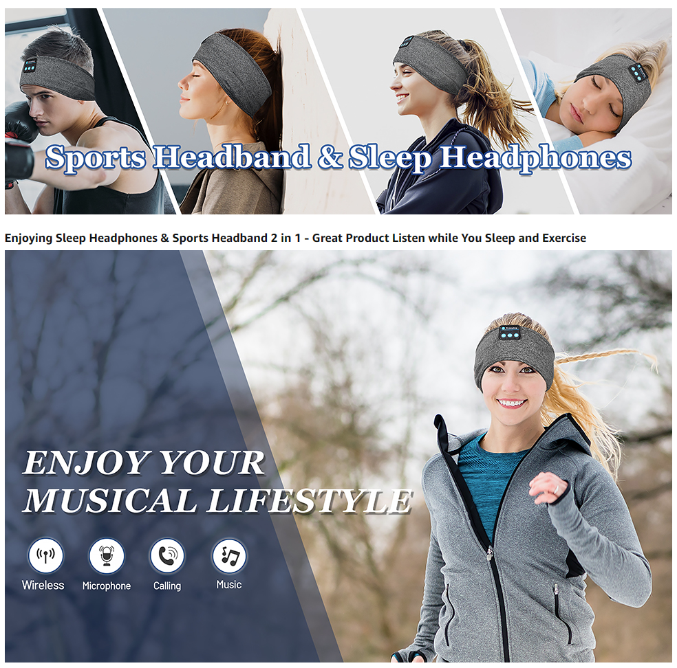 SoundSleep™ Bluetooth Music Headband – Wireless Headphones for Sleep, Sports & Running.