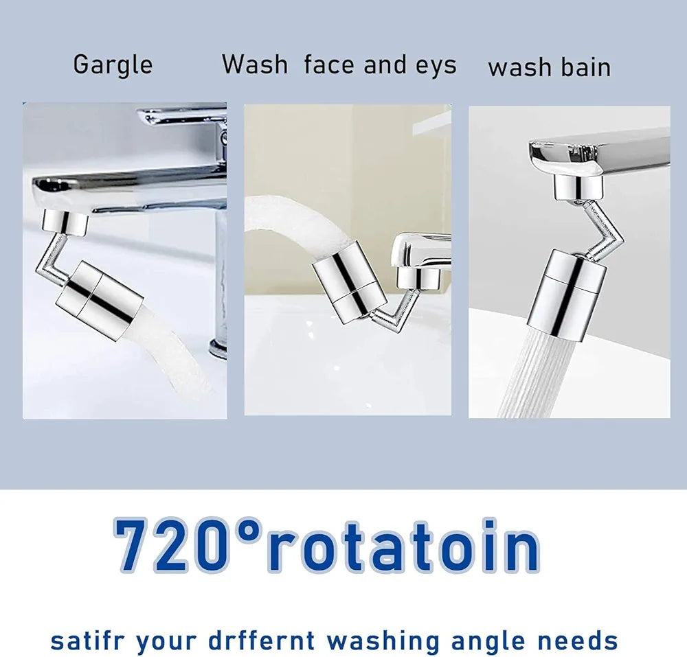 1080° Rotatable Faucet Aerator – Anti Splash Tap Extender for Kitchen & Bathroom | Water Saving Nozzle Filter Attachment.