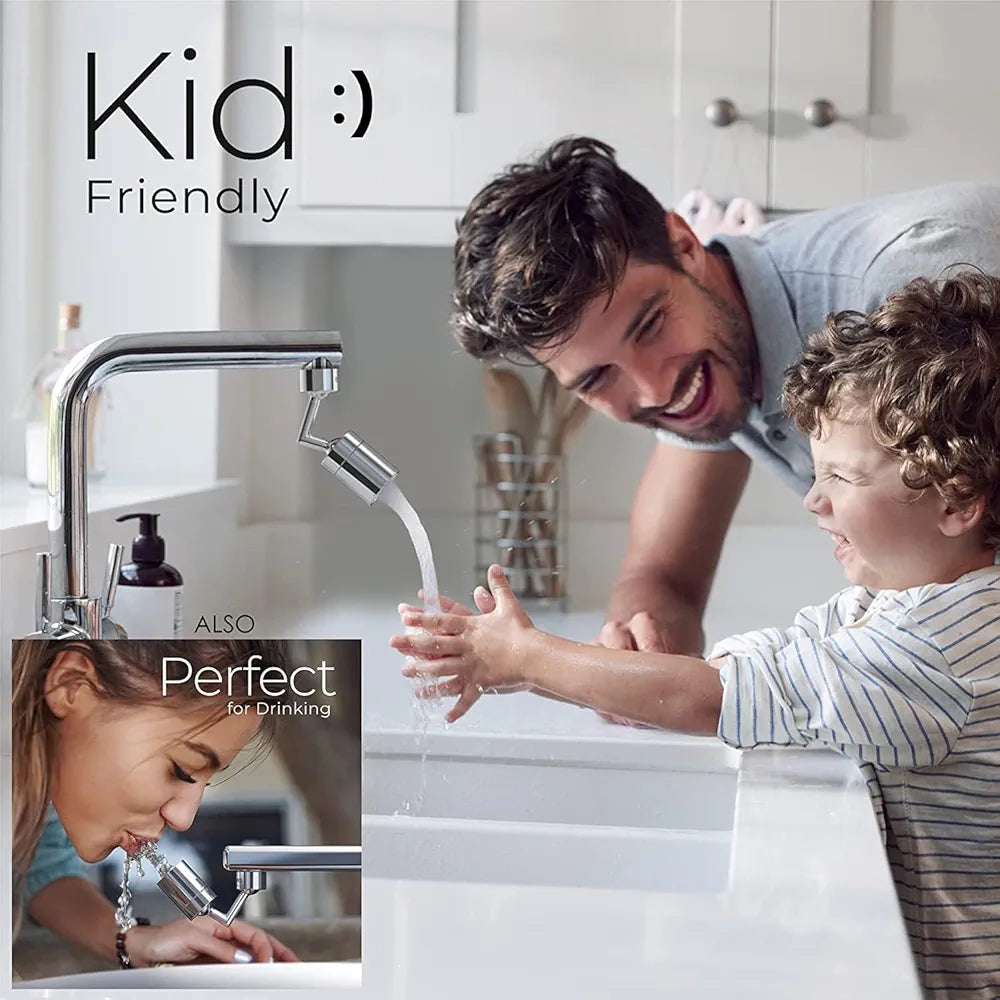 1080° Rotatable Faucet Aerator – Anti Splash Tap Extender for Kitchen & Bathroom | Water Saving Nozzle Filter Attachment.