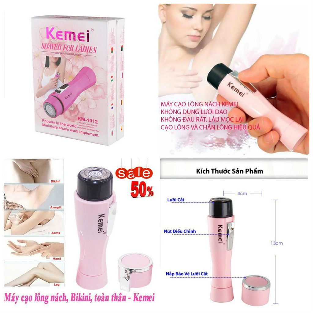 Kemei Rechargeable Lady Hair Remover – Painless Electric Women’s Shaver for Face & Body.
