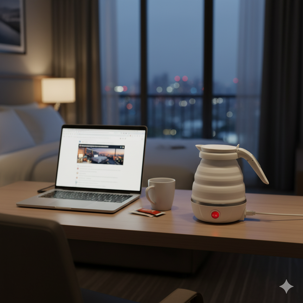 Portable Electric Kettle | Fast Boiling, Compact Travel Kettle for Tea, Coffee, Baby Milk & Instant Meals.