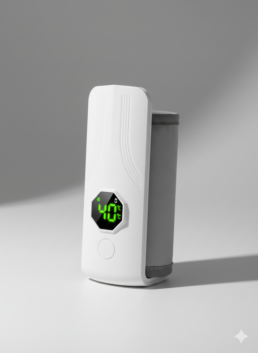 Portable Rechargeable Baby Bottle Warmer | Fast Heating, USB Powered, 6 Temps | Travel-Friendly Milk Heater for Babies.