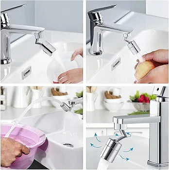 1080° Rotatable Faucet Aerator – Anti Splash Tap Extender for Kitchen & Bathroom | Water Saving Nozzle Filter Attachment.