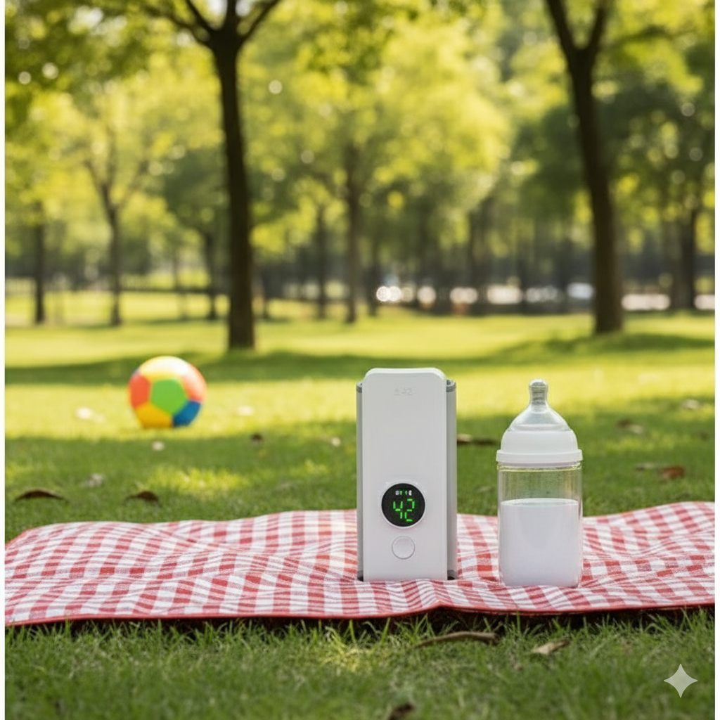 Portable Rechargeable Baby Bottle Warmer | Fast Heating, USB Powered, 6 Temps | Travel-Friendly Milk Heater for Babies.