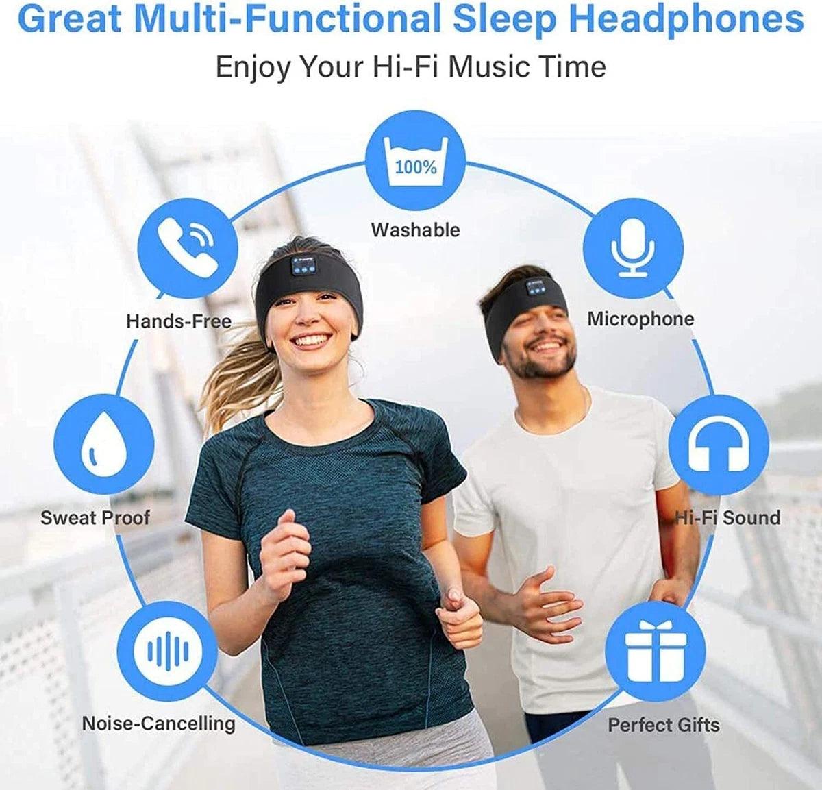 SoundSleep™ Bluetooth Music Headband – Wireless Headphones for Sleep, Sports & Running.