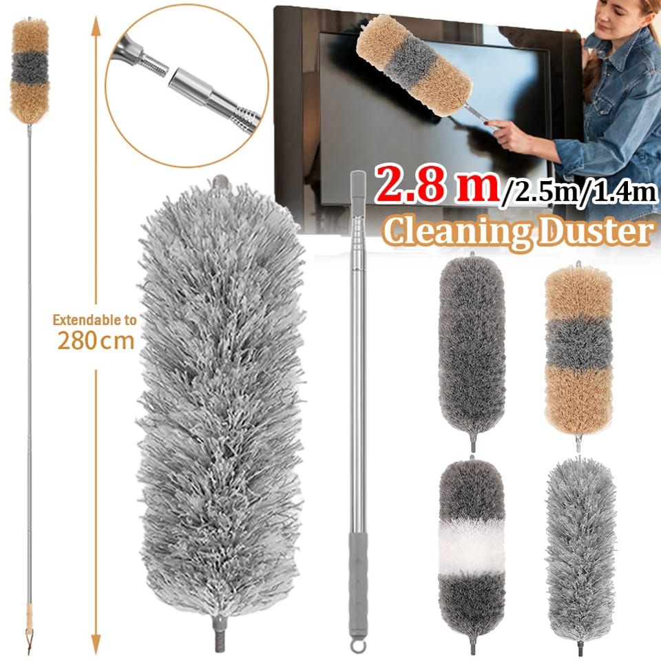 FlexiDuster™ – Flexible Microfiber Duster with Telescopic Handle for Ceiling Fan, Wall & Home Cleaning.