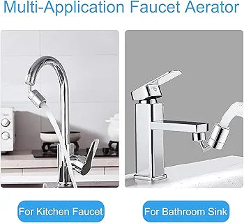 1080° Rotatable Faucet Aerator – Anti Splash Tap Extender for Kitchen & Bathroom | Water Saving Nozzle Filter Attachment.
