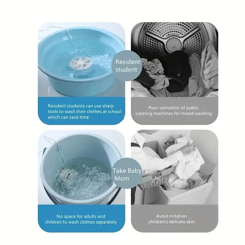 Mini Portable Washing Machine – Compact Ultrasonic Washer for Clothes, Travel & Home Laundry Solution.