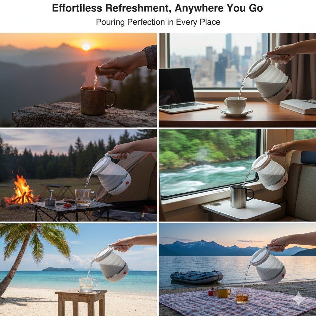 Portable Electric Kettle | Fast Boiling, Compact Travel Kettle for Tea, Coffee, Baby Milk & Instant Meals.