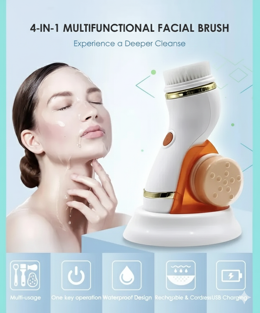 Cnaier GlowSpin™ 4-in-1 Electric Facial Cleansing Brush & Massager | Deep Clean, Exfoliate & Glow Instantly