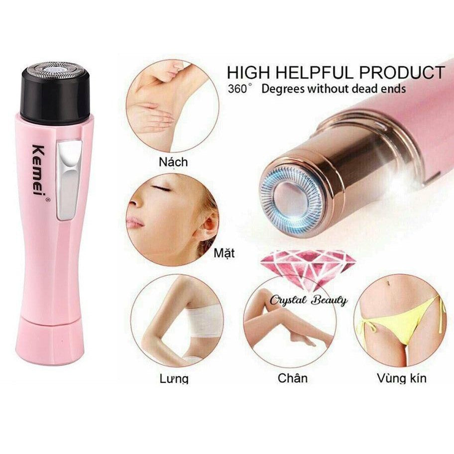 Kemei Rechargeable Lady Hair Remover – Painless Electric Women’s Shaver for Face & Body.