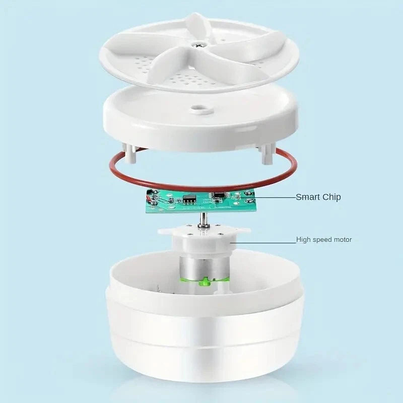 Mini Portable Washing Machine – Compact Ultrasonic Washer for Clothes, Travel & Home Laundry Solution.