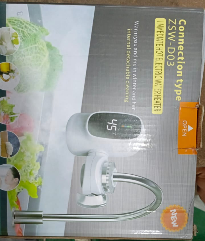 Imported Immediate Electric Water Heater ZSW-D01 | Instant Heating, LED Display, Energy-Efficient Mini Geyser for Bathroom & Kitchen.