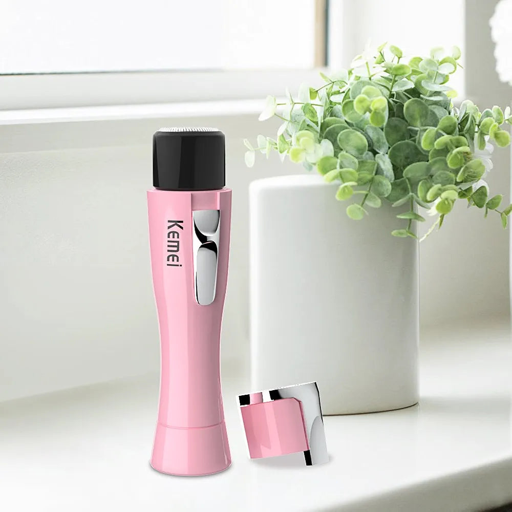Kemei Rechargeable Lady Hair Remover – Painless Electric Women’s Shaver for Face & Body.