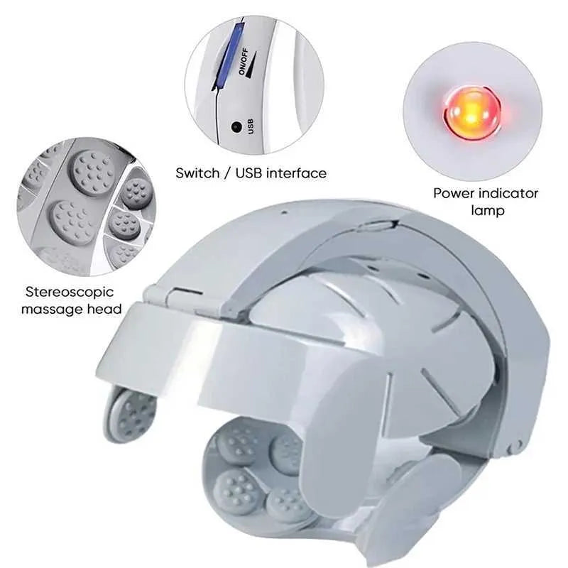 Electric Head Massager for Stress Relief & Hair Growth – Rechargeable Scalp Massager for Relaxation & Deep Head Spa at Home.